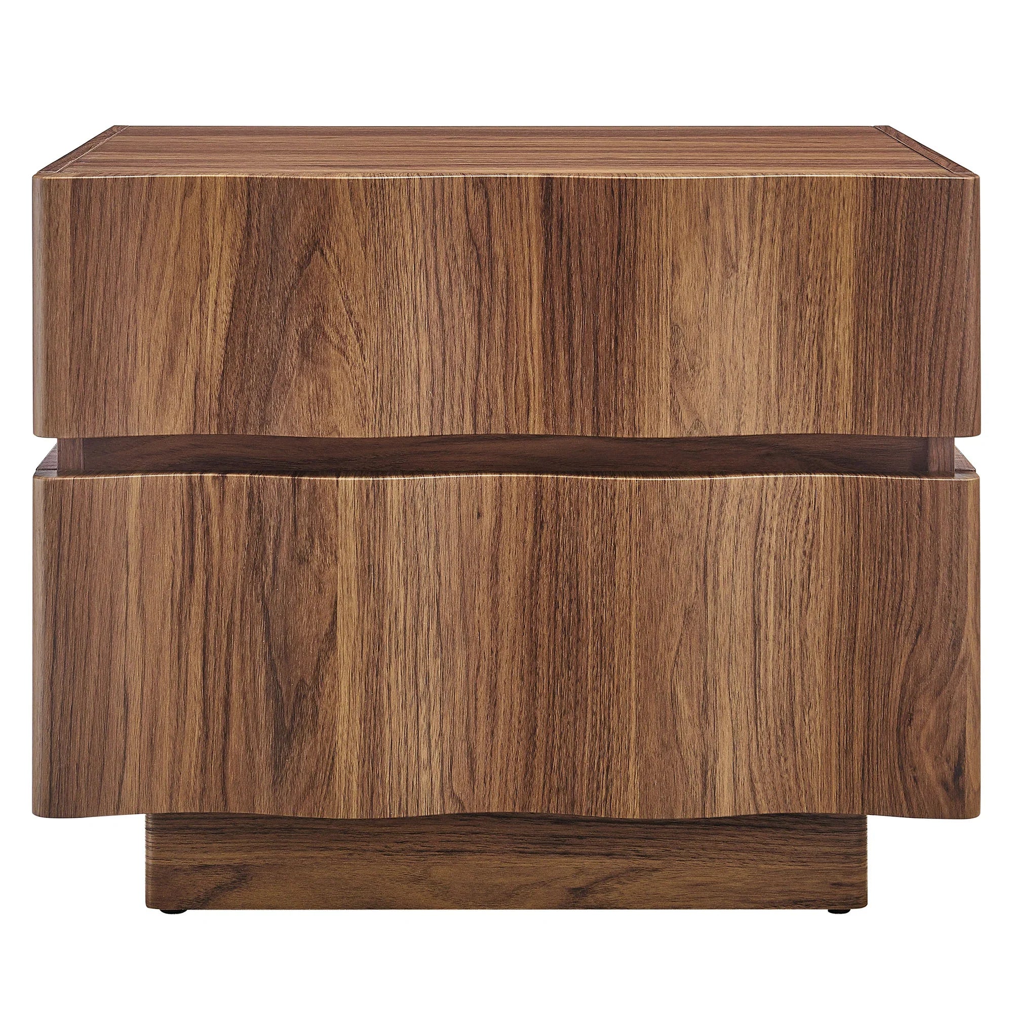 Isola 2 Drawer Nightstand in Light Oak Walnut