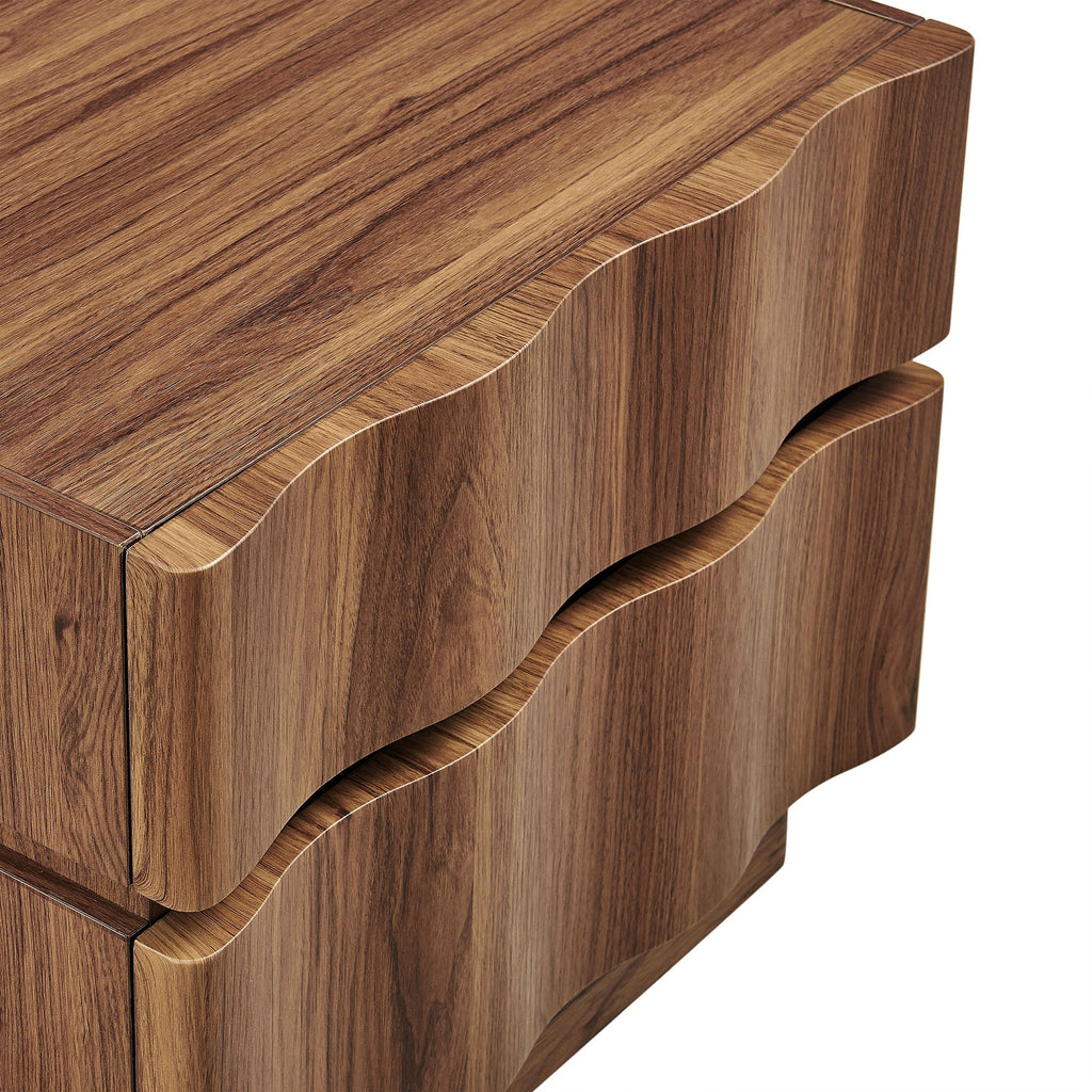 Isola 2 Drawer Nightstand in Light Oak Walnut