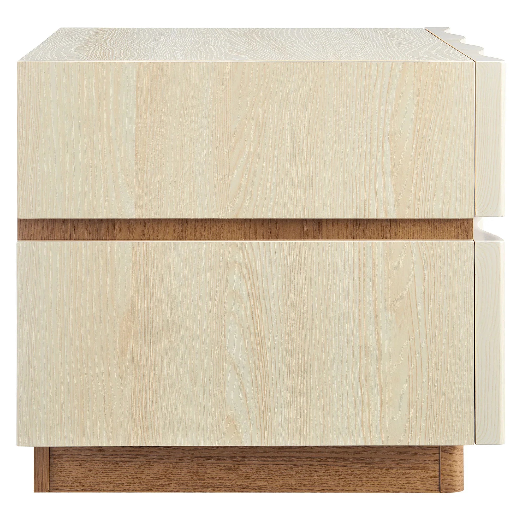Isola 2 Drawer Nightstand in Light Oak Walnut