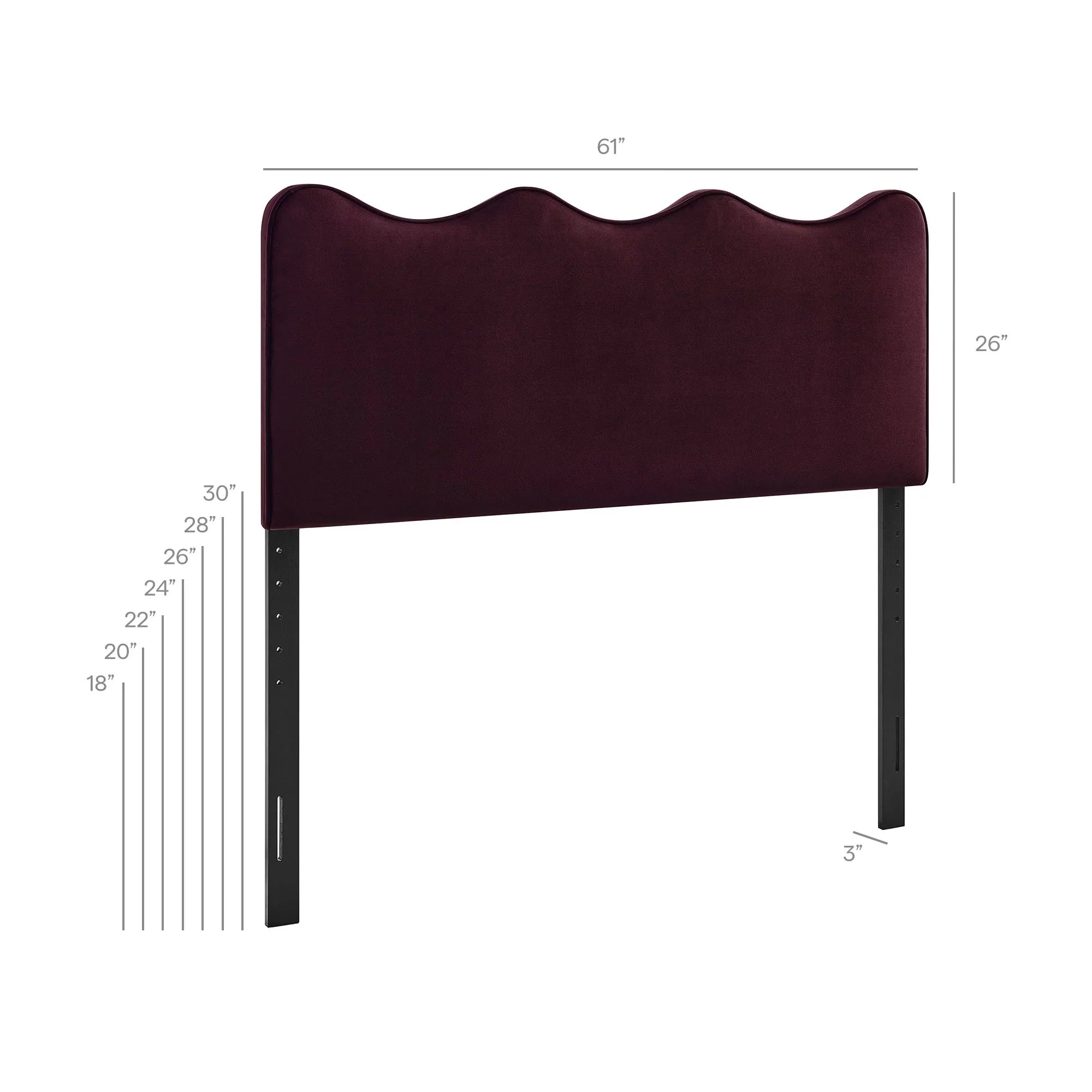 Athena Stain-Resistant Performance Velvet Twin Size Headboard