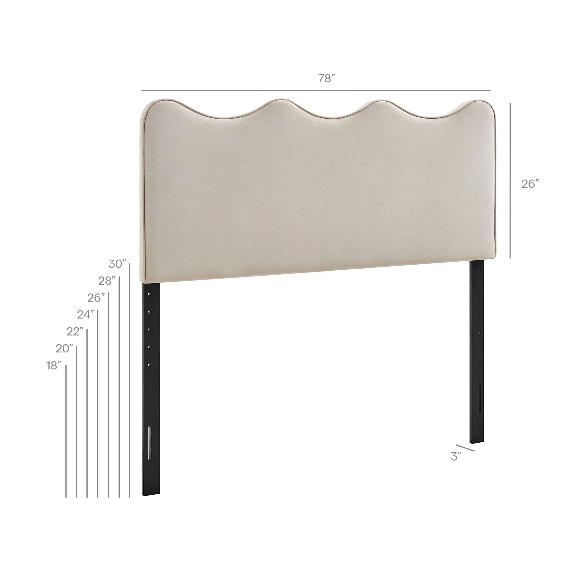 Athena Stain-Resistant Performance Velvet Twin Size Headboard