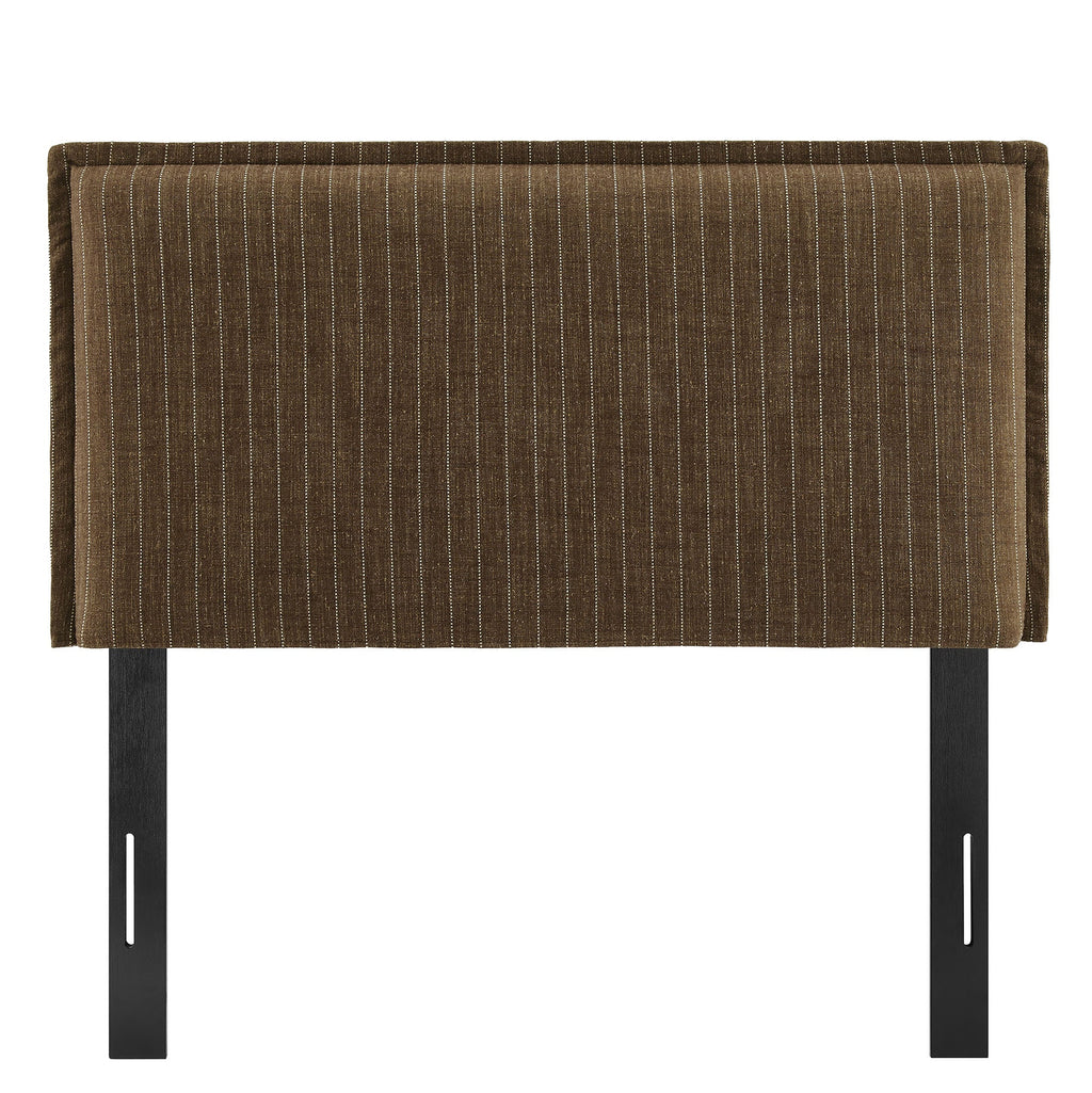 Camille Striped Linen Blend Queen Size Headboard