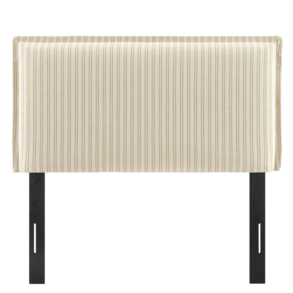 Camille Striped Linen Blend Queen Size Headboard