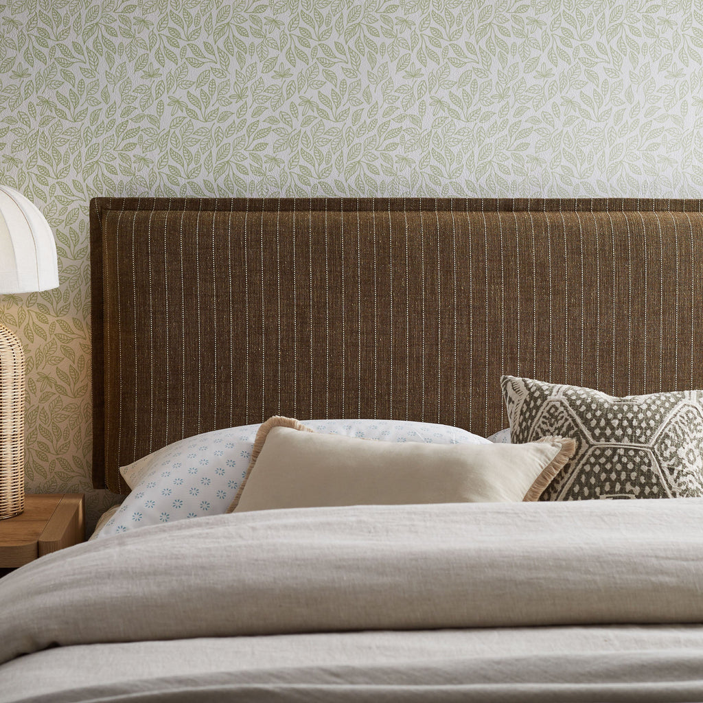 Camille Striped Linen Blend Queen Size Headboard