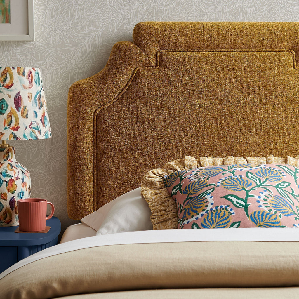 Magnolia Upholstered Fabric Queen Size Headboard