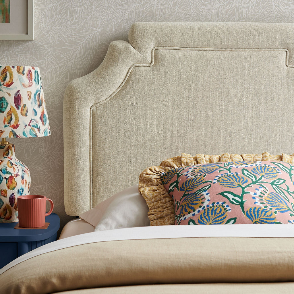 Magnolia Upholstered Fabric Queen Size Headboard