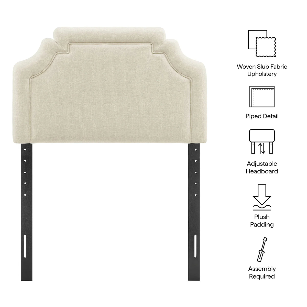 Magnolia Upholstered Fabric Queen Size Headboard