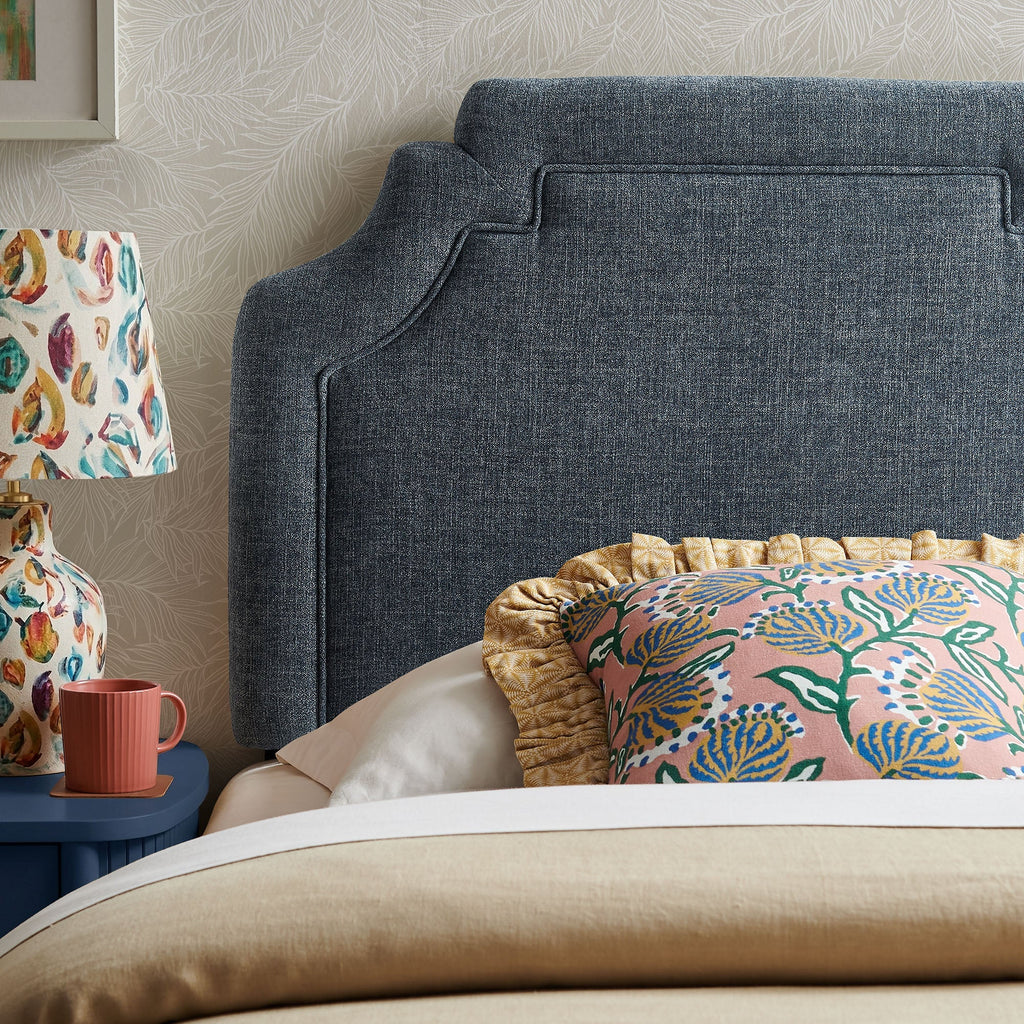 Magnolia Upholstered Fabric Queen Size Headboard