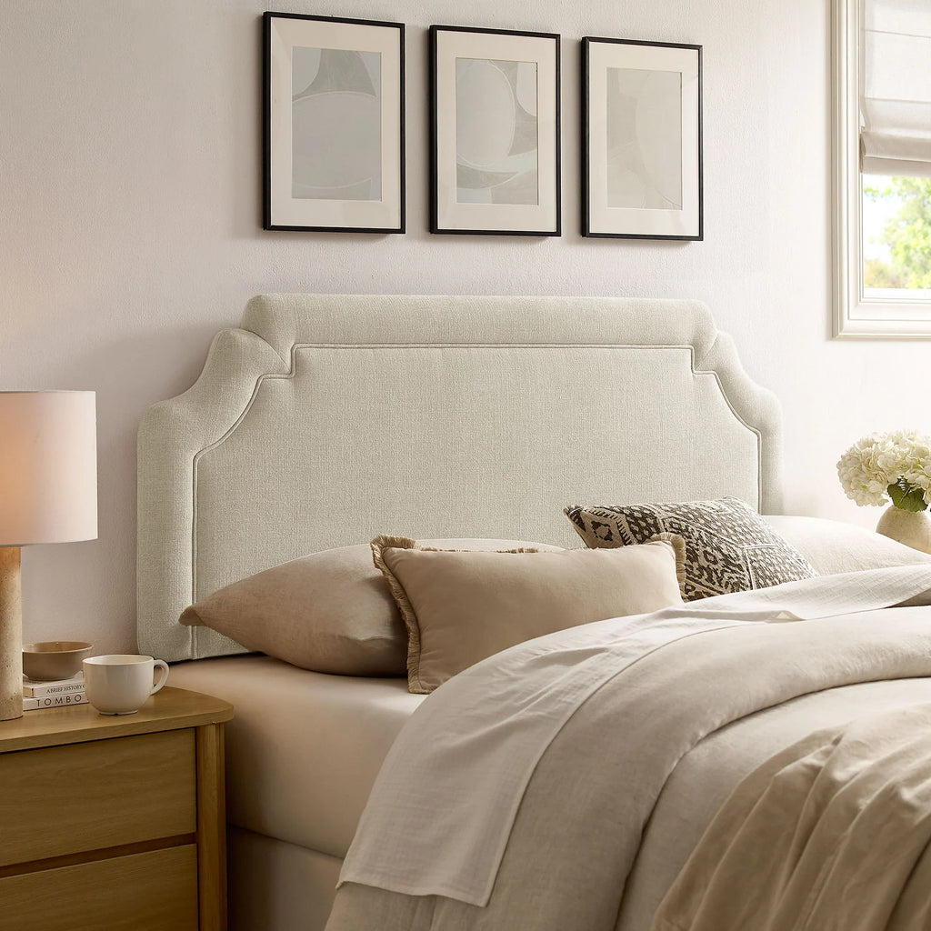 Magnolia Upholstered Fabric Queen Size Headboard