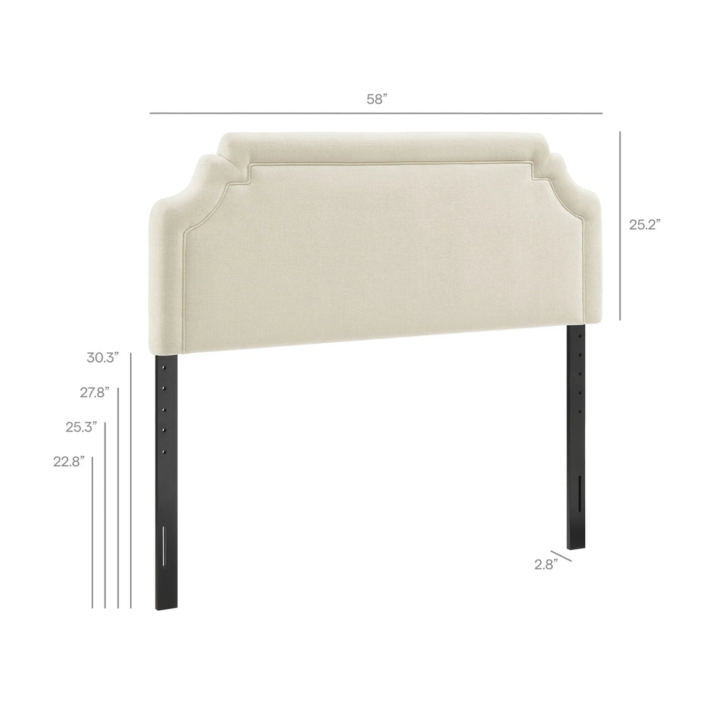 Magnolia Upholstered Fabric Queen Size Headboard