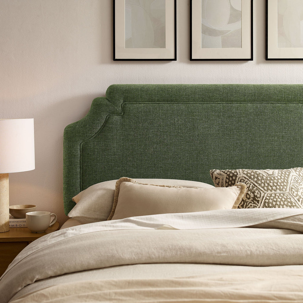 Magnolia Upholstered Fabric Queen Size Headboard
