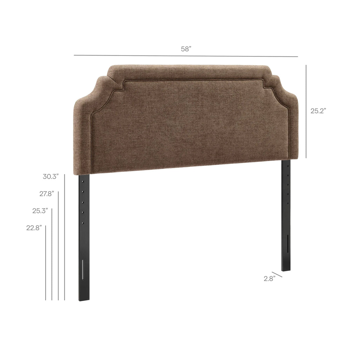 Magnolia Upholstered Fabric Queen Size Headboard