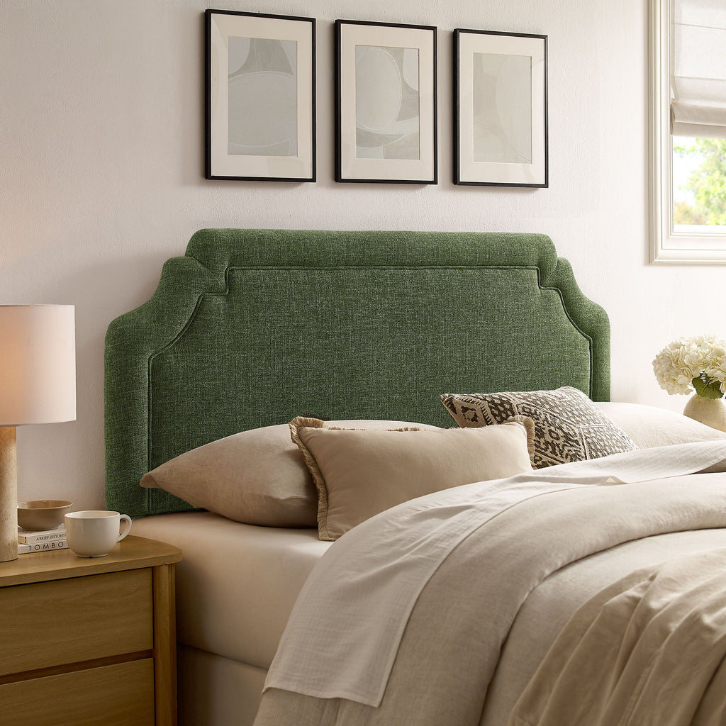 Magnolia Upholstered Fabric Queen Size Headboard
