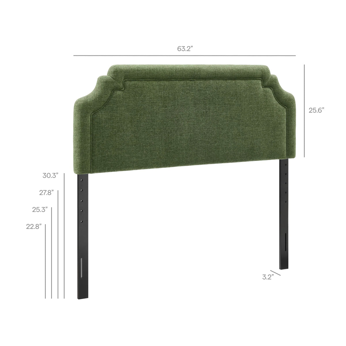 Magnolia Upholstered Fabric Queen Size Headboard