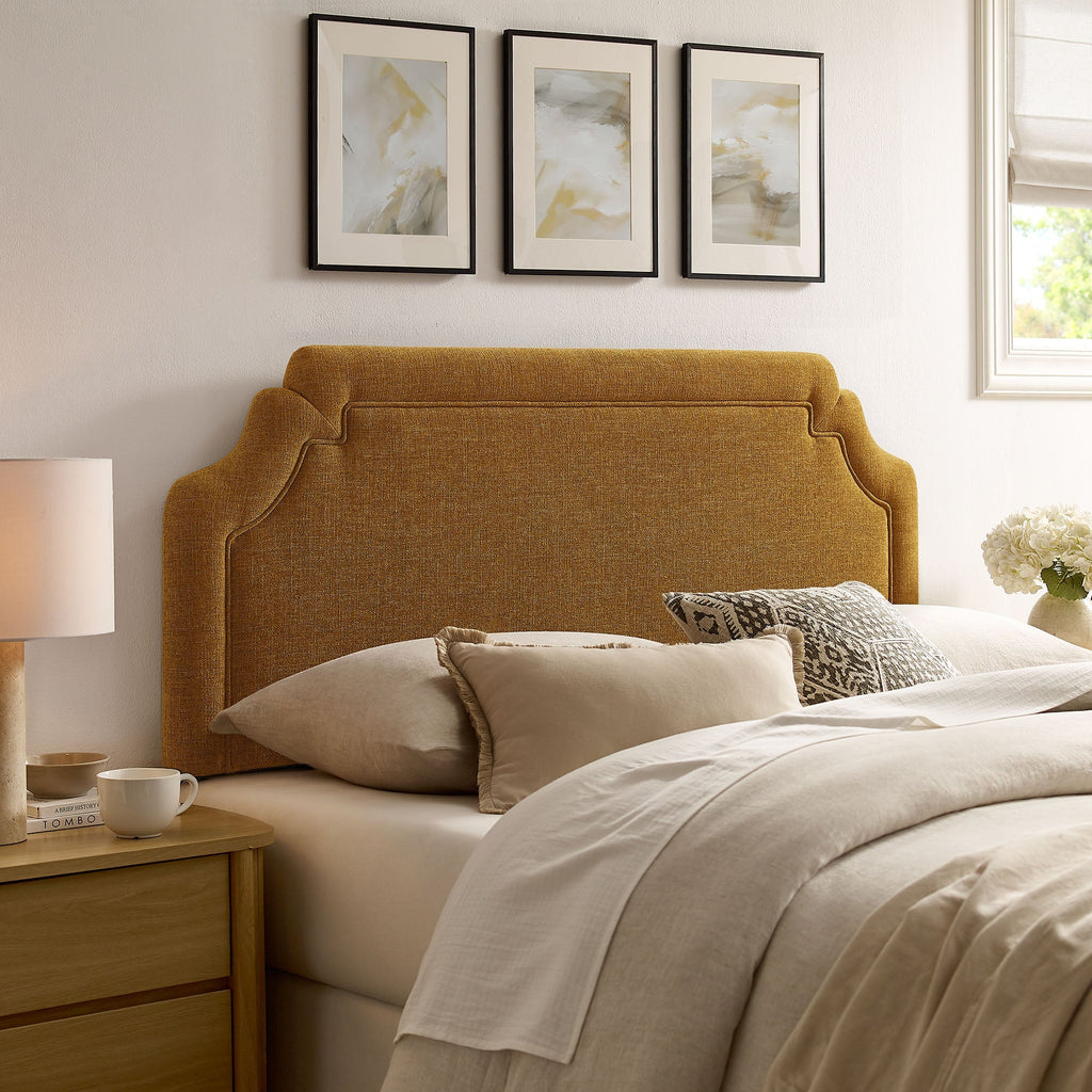 Magnolia Upholstered Fabric Queen Size Headboard