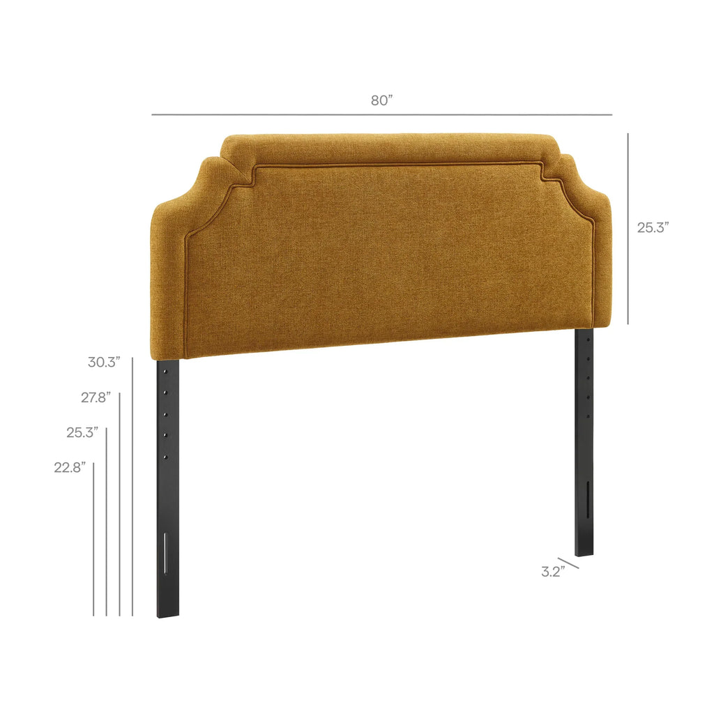 Magnolia Upholstered Fabric Queen Size Headboard