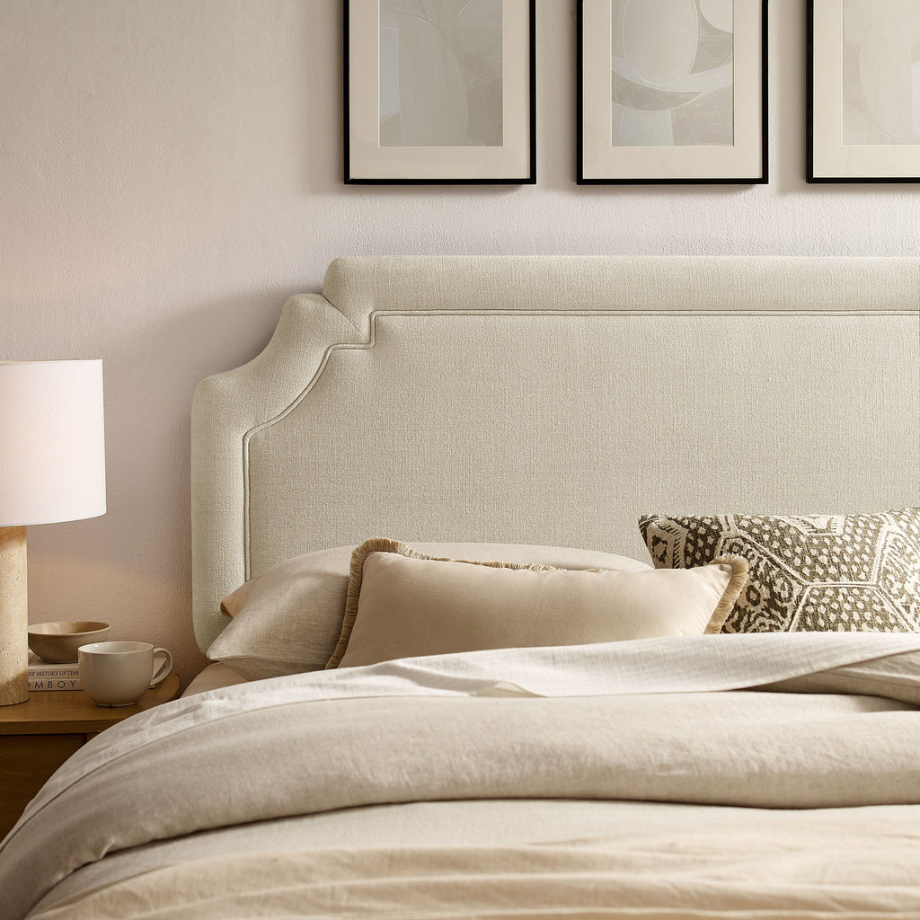 Magnolia Upholstered Fabric Queen Size Headboard