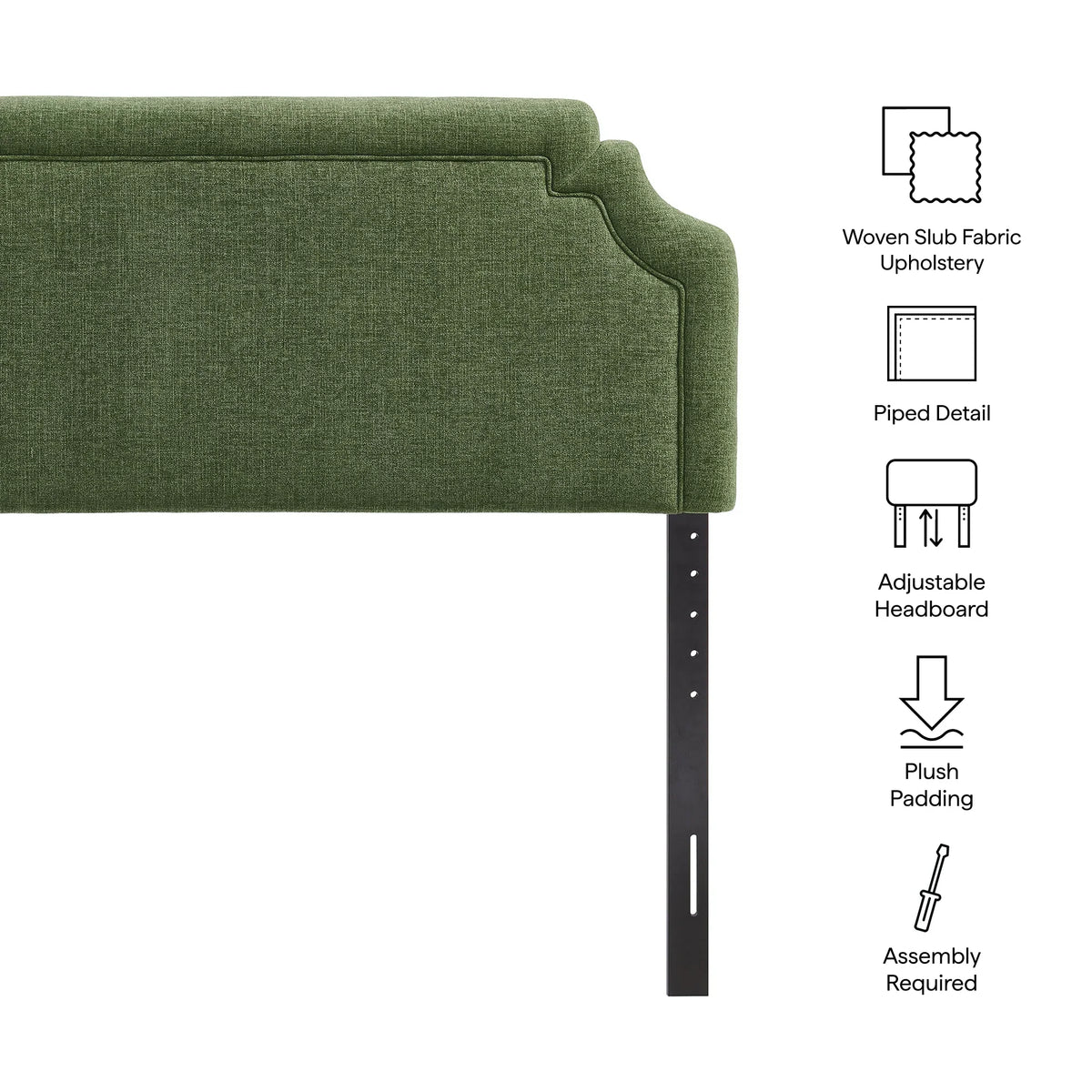Magnolia Upholstered Fabric Queen Size Headboard