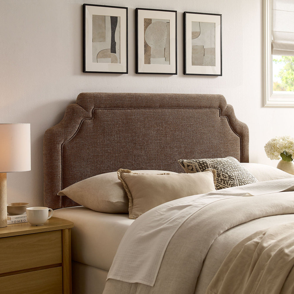 Magnolia Upholstered Fabric Queen Size Headboard