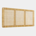 Sandy Wall Mounted Wood and Rattan Queen Size Headboard
