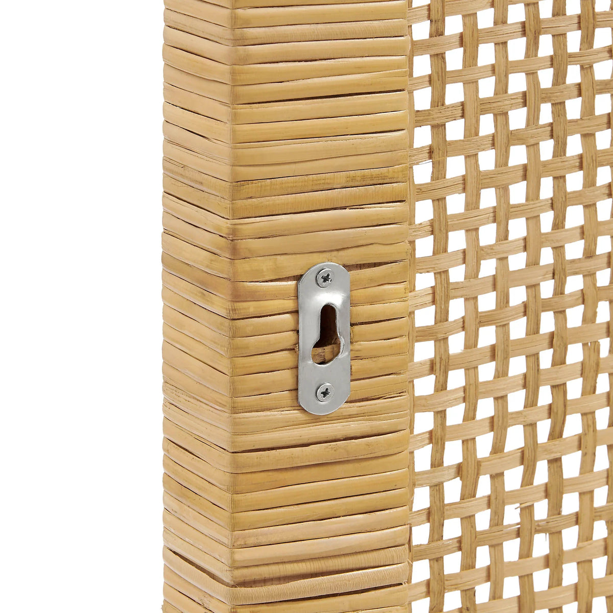 Sandy Wall Mounted Wood and Rattan Queen Size Headboard