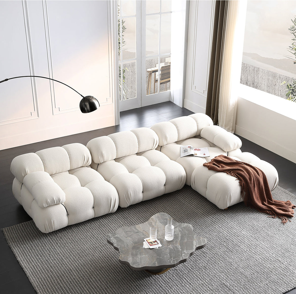 Mario Bellini Two-Seater Boucle Sofa