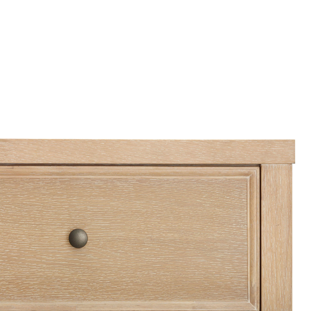 Bristol Park 40" Whitewashed Oak Wood 7-Drawer Chest