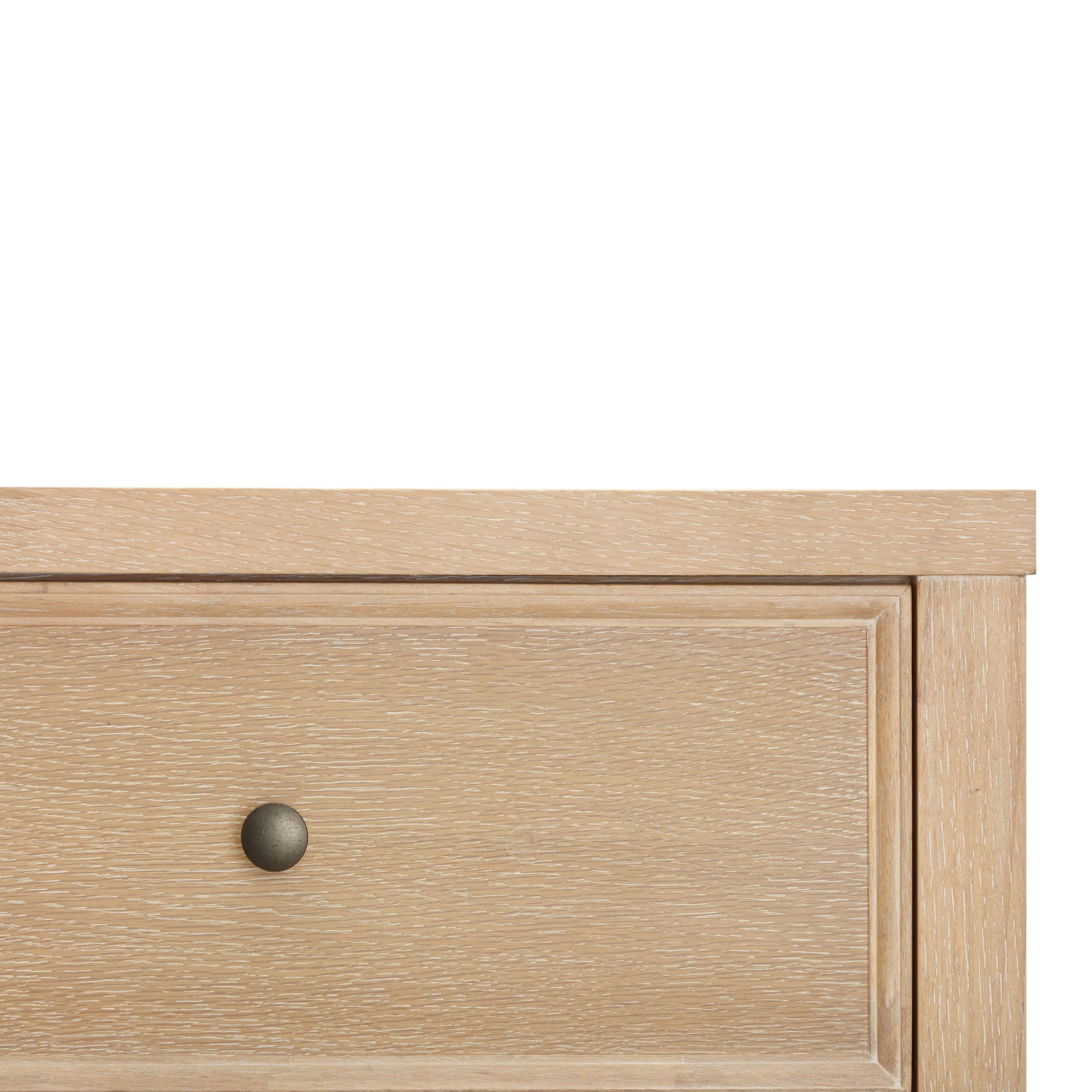 Bristol Park 40" Whitewashed Oak Wood 7-Drawer Chest