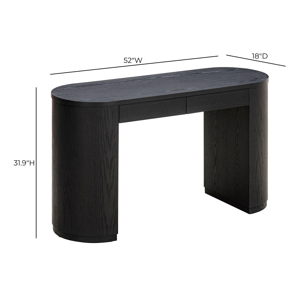 Marlow 52" Wood 2-Drawer Writing Desk