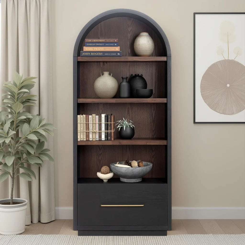 Marlow Wood Bookcase With File Drawer