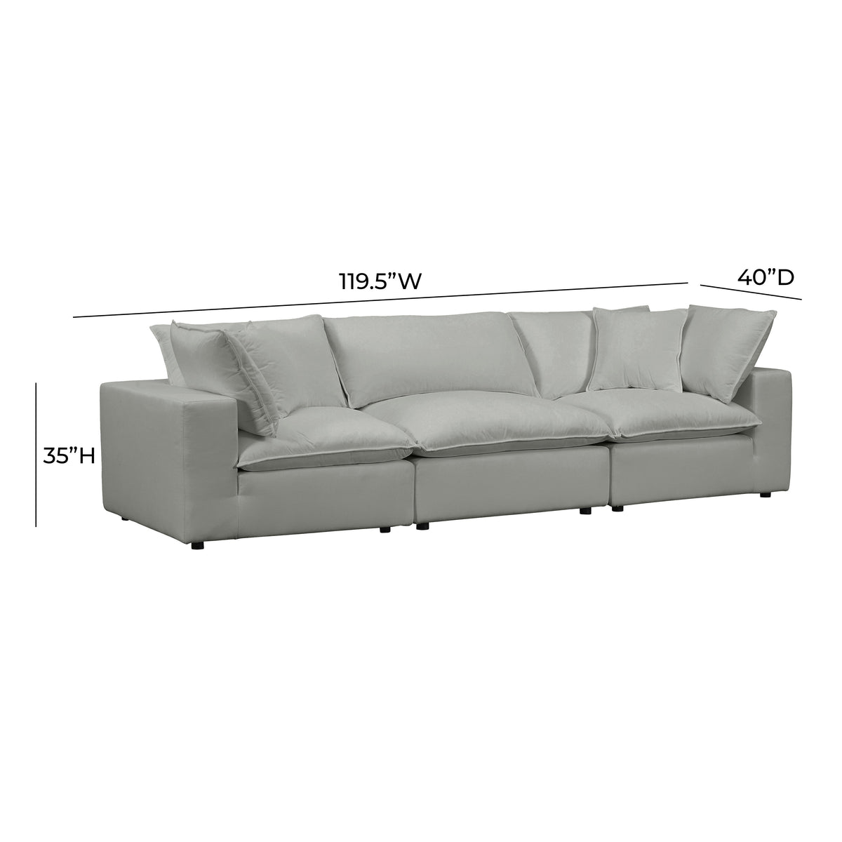 Cali 120" Performance Fabric Modular Sofa