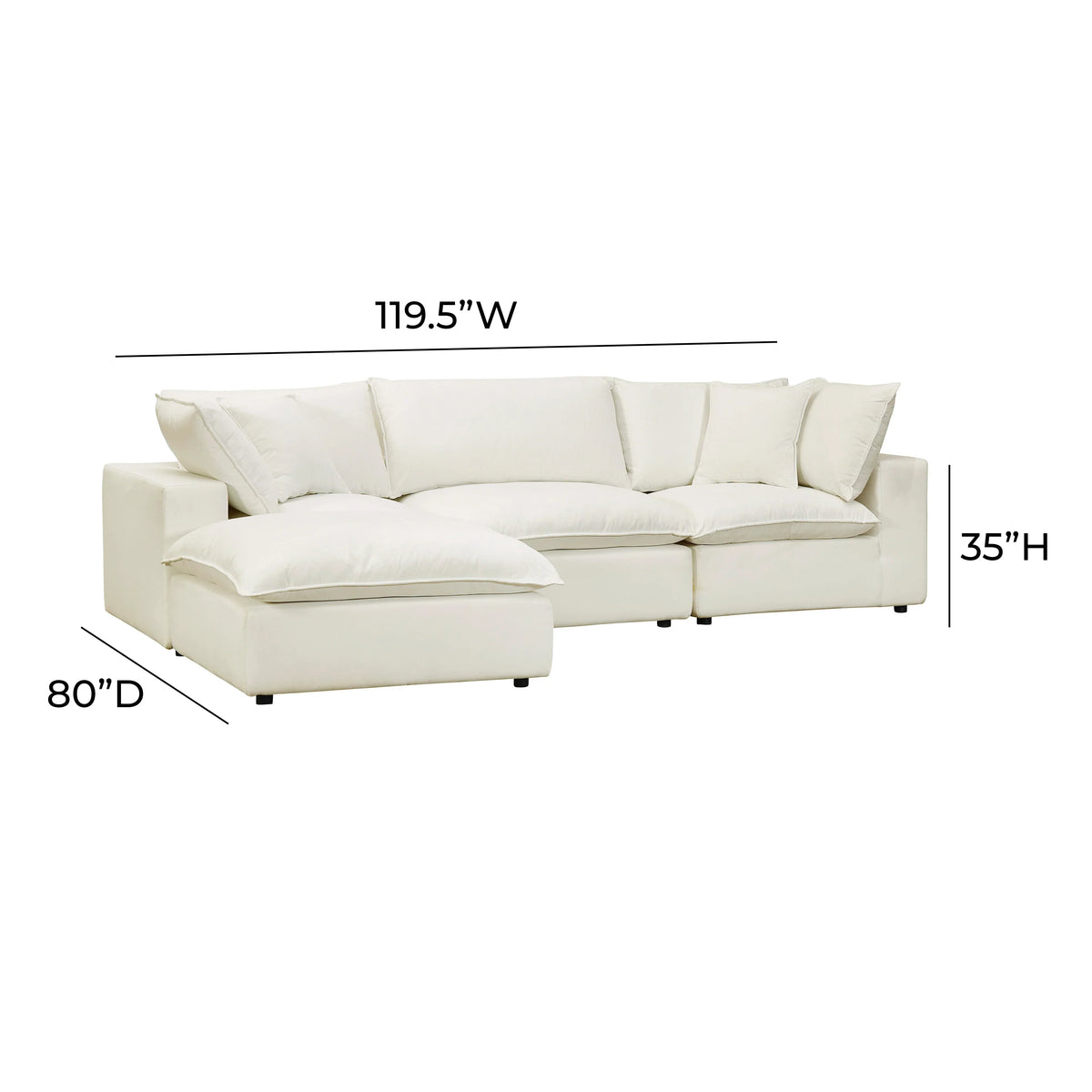Cali 4-Piece Performance Fabric Modular Sectional