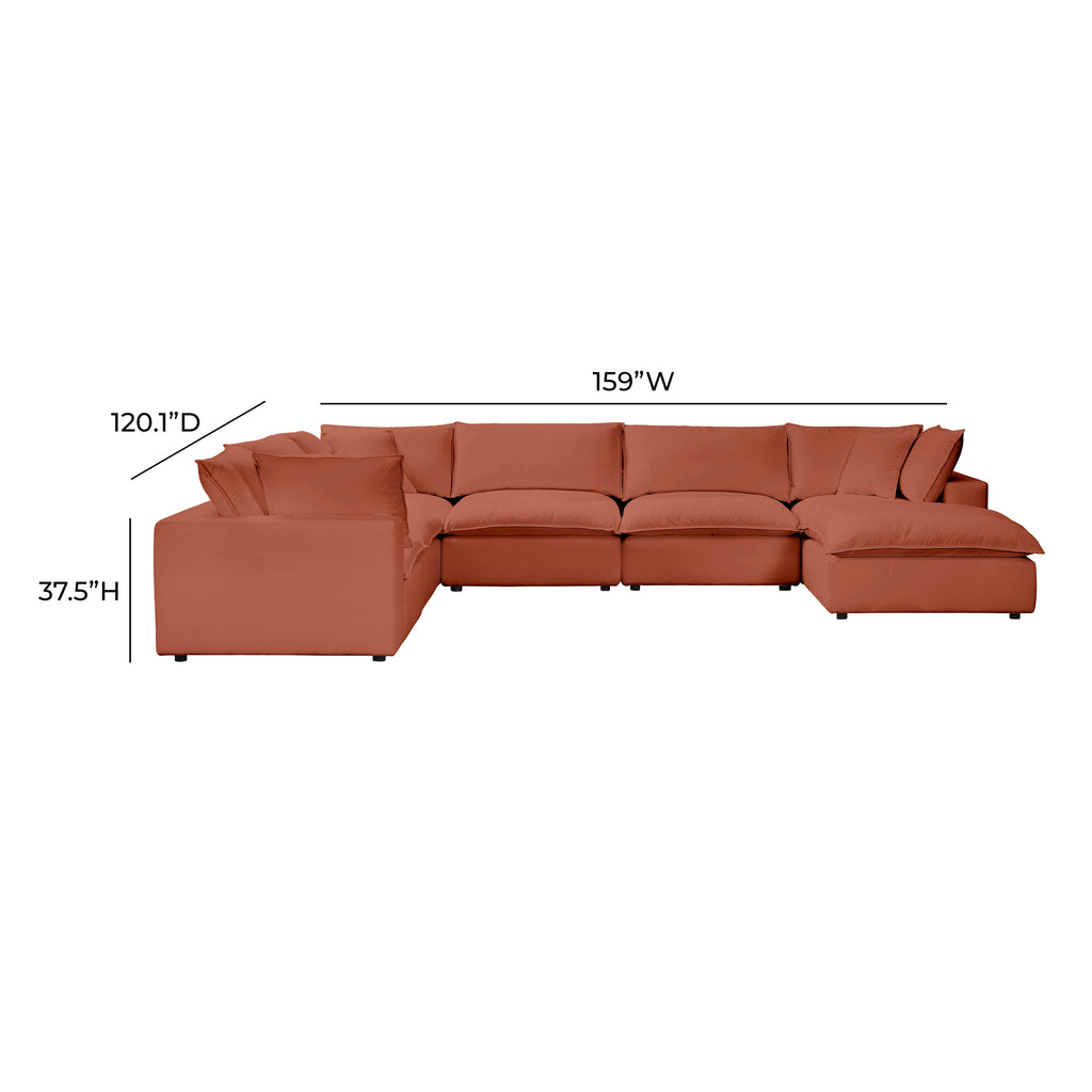 Cali 7-Piece Performance Fabric Modular Large Chaise Sectional