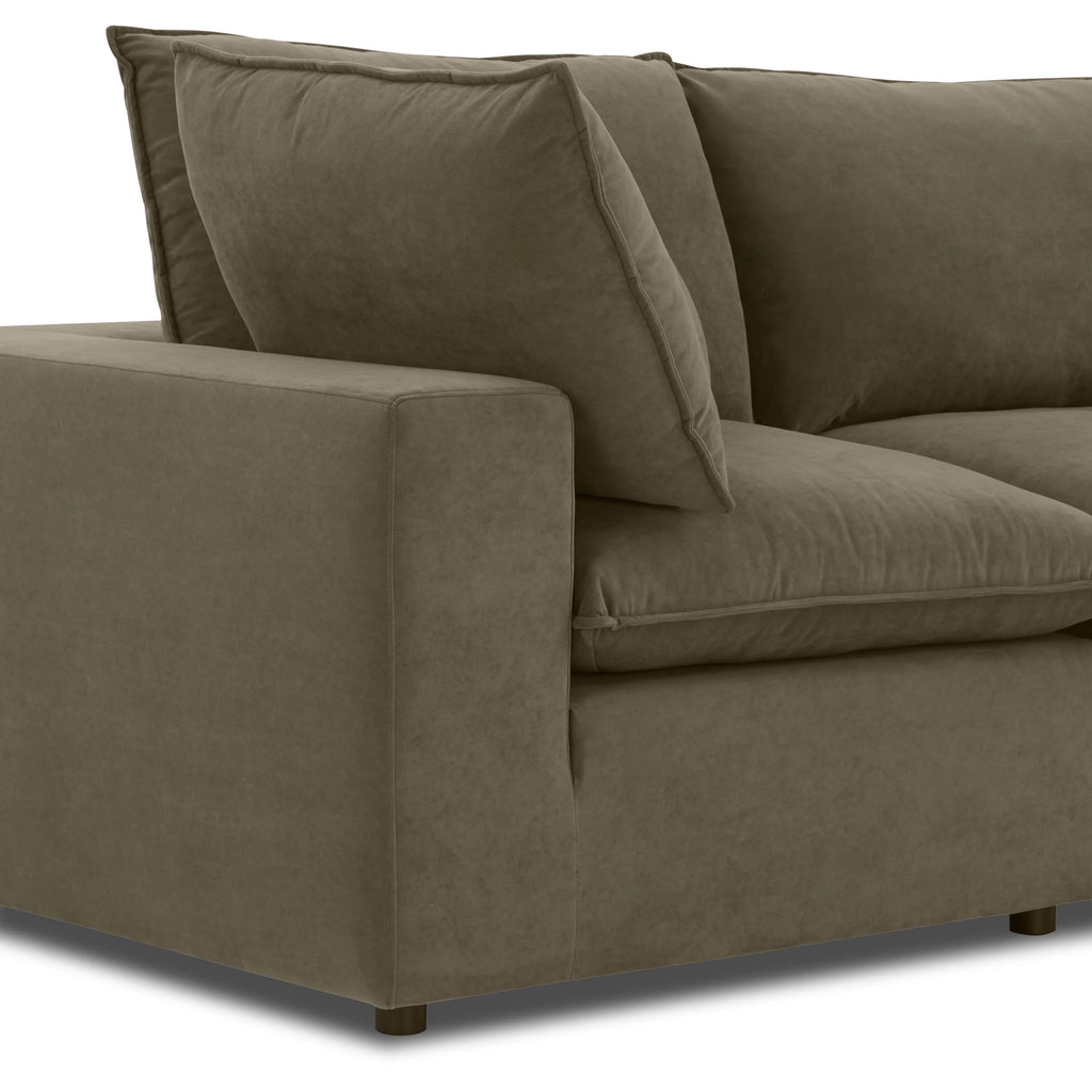 Cali 120" Chocolate Brown Performance Velvet Modular Sofa