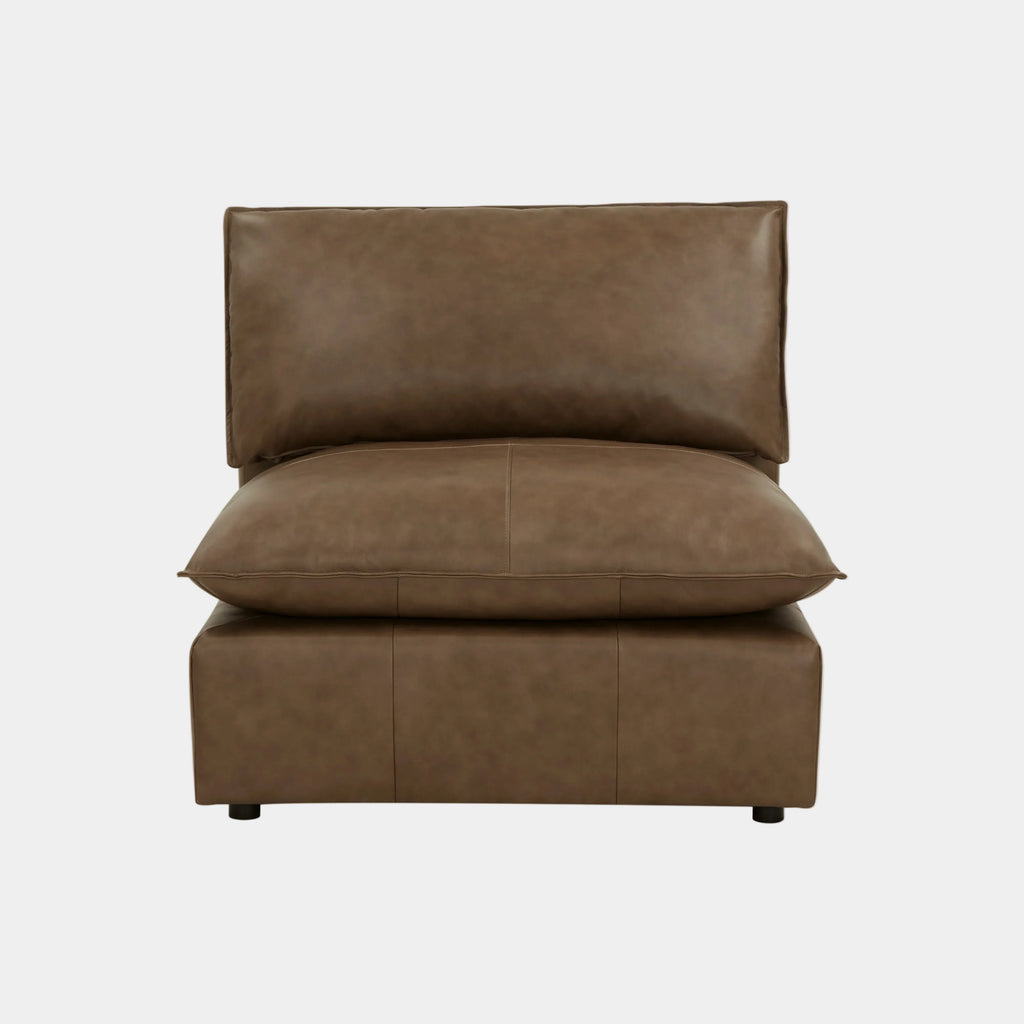 Cali Brown Leather Modular Armless Chair