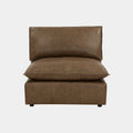 Cali Brown Leather Modular Armless Chair