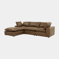 Cali 4-Piece Brown Leather Modular Sectional