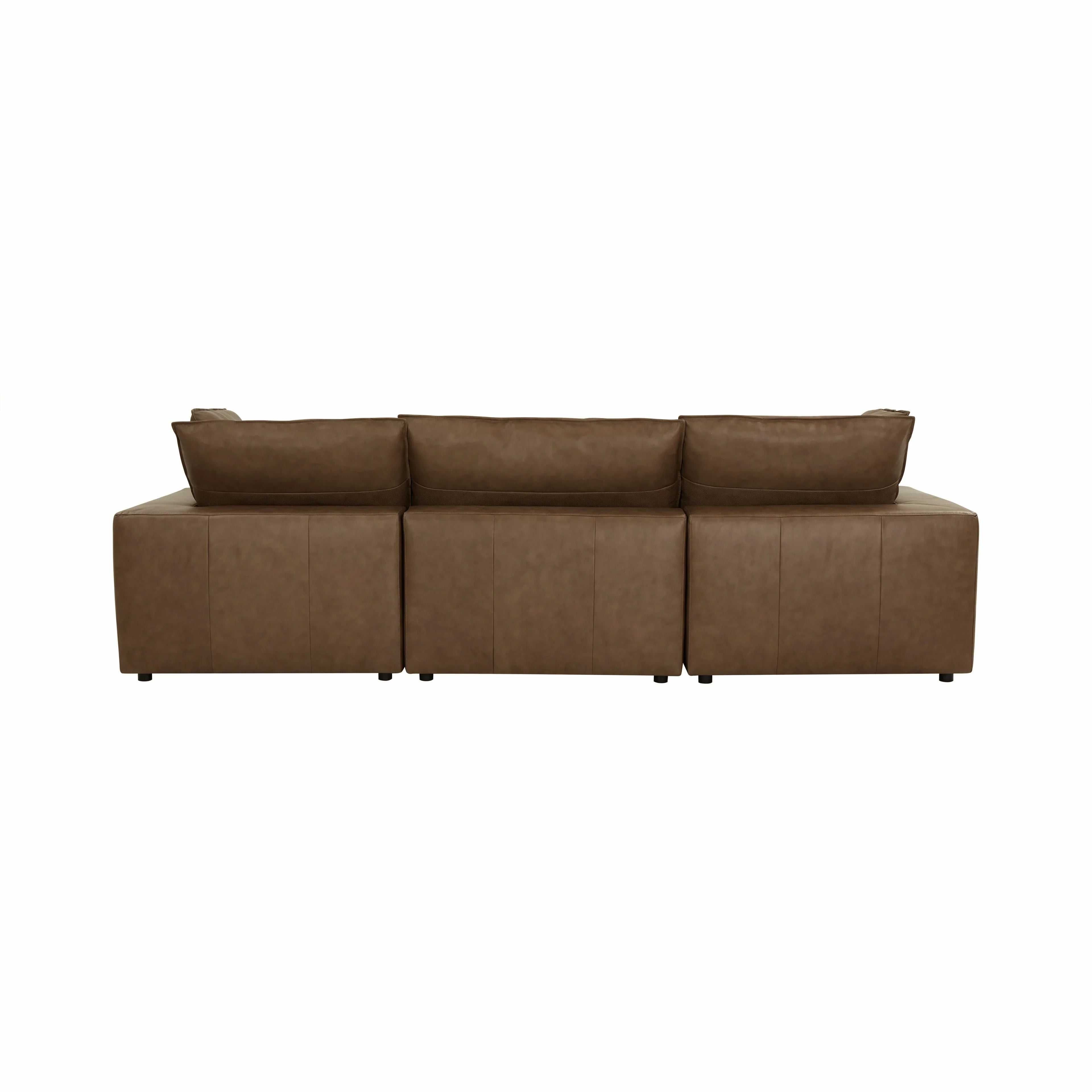 Cali 4-Piece Brown Leather Modular Sectional