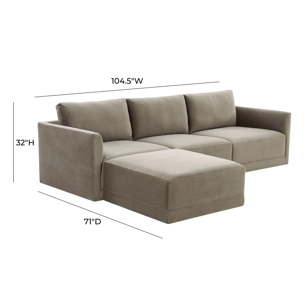 Willow 4-Piece Performance Velvet Modular Sectional
