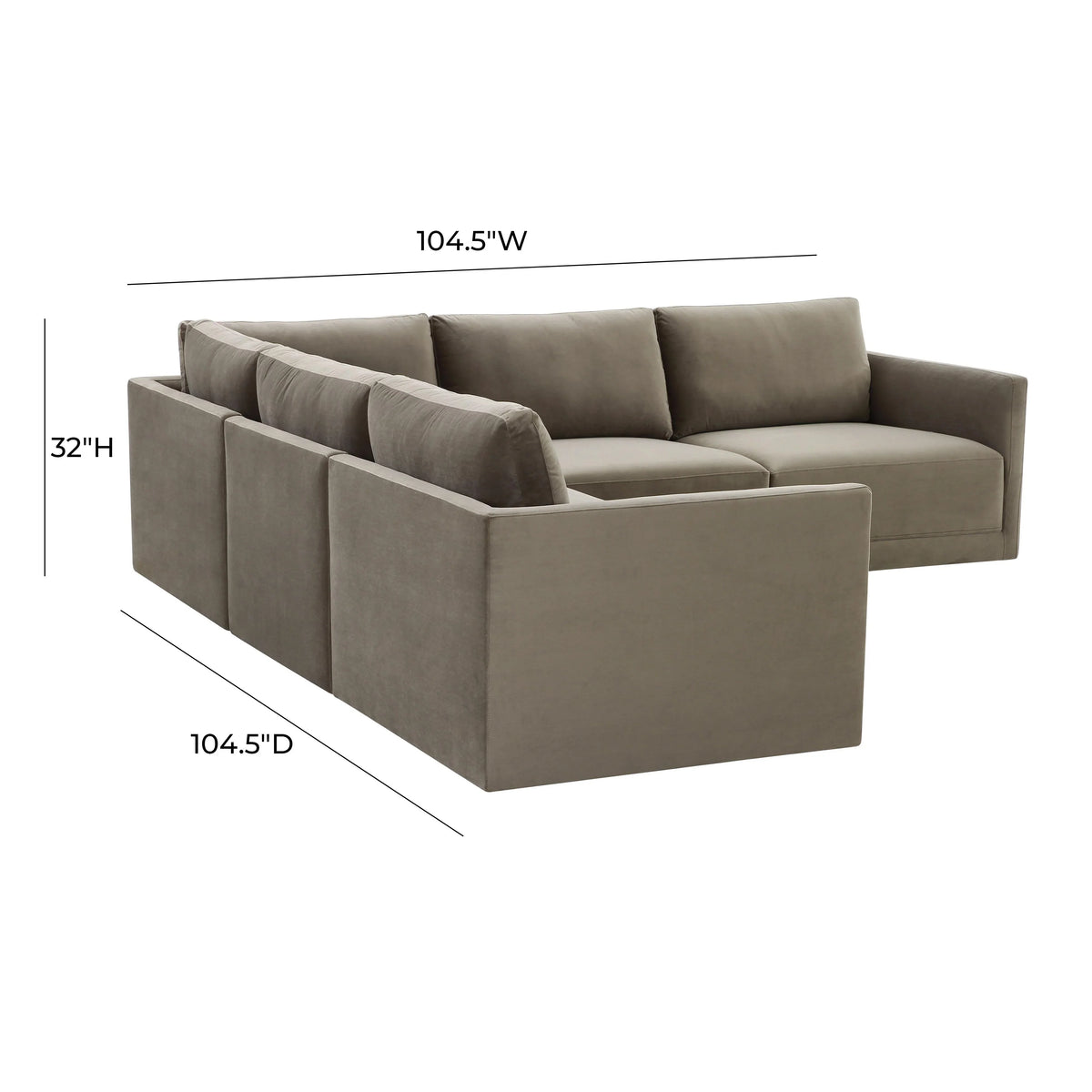 Willow 5-Piece Performance Velvet Modular L Sectional