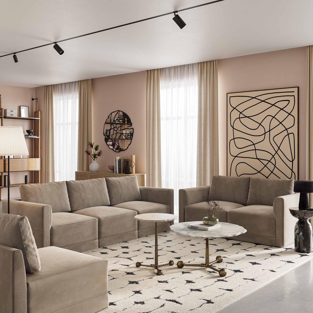 Willow 74" Performance Velvet Modular Loveseat
