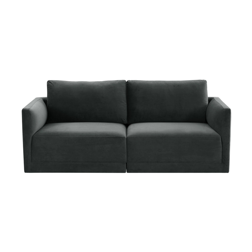 Willow 74" Performance Velvet Modular Loveseat