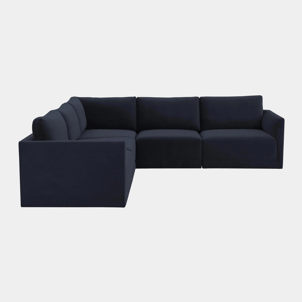 Willow 5-Piece Performance Velvet Modular L Sectional