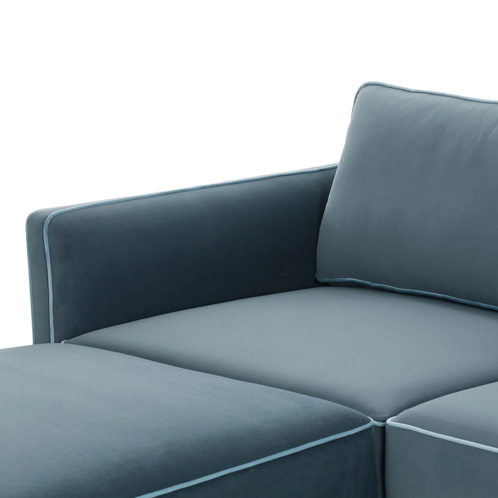 Willow 5-Piece Performance Velvet Modular Left Facing Sectional