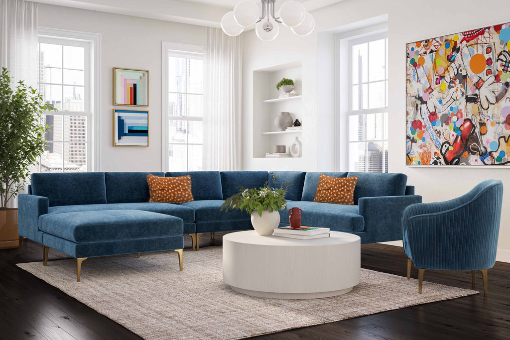 Serena Performance Velvet Ottoman