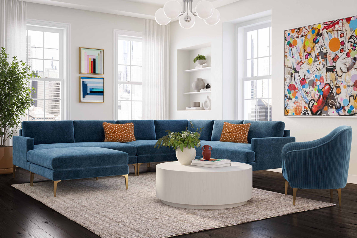 Serena Performance Velvet Ottoman