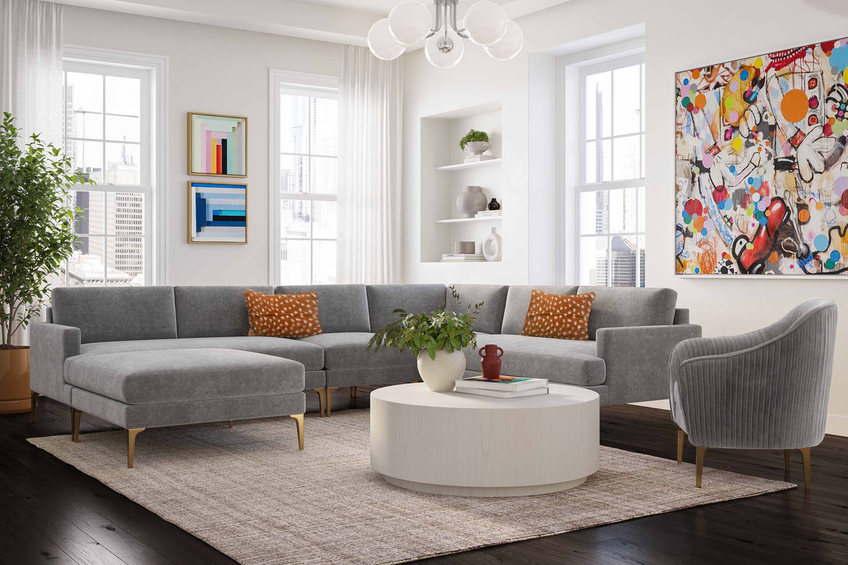 Serena Performance Velvet Ottoman