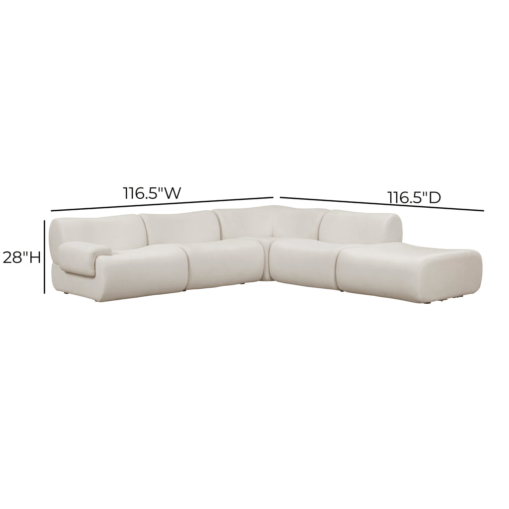 Zenith 5-Piece Contract-Grade Upcycled Fabric Modular Sectional