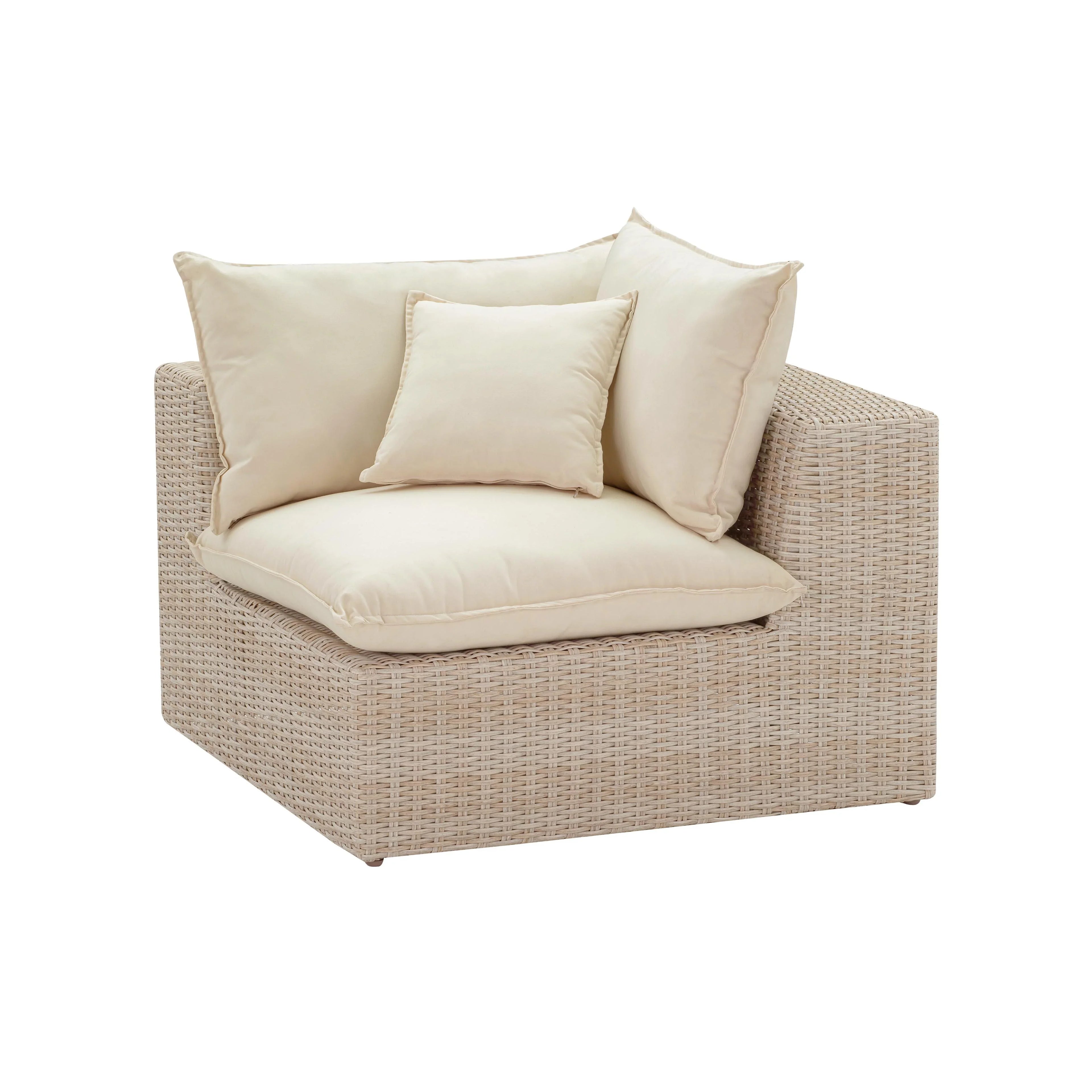 Cali Natural Wicker Outdoor Corner Chair