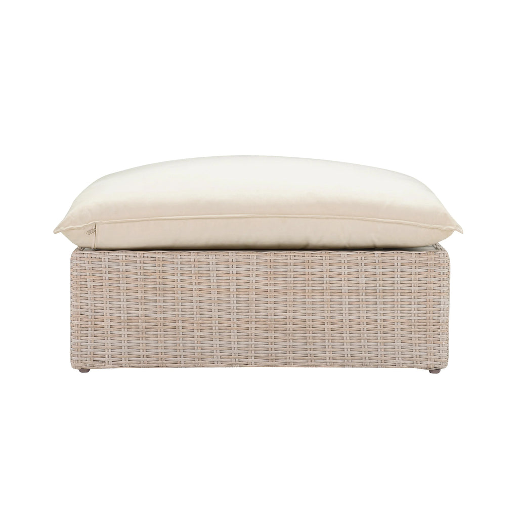 Cali 39" Natural Wicker Outdoor Ottoman / Coffee Table